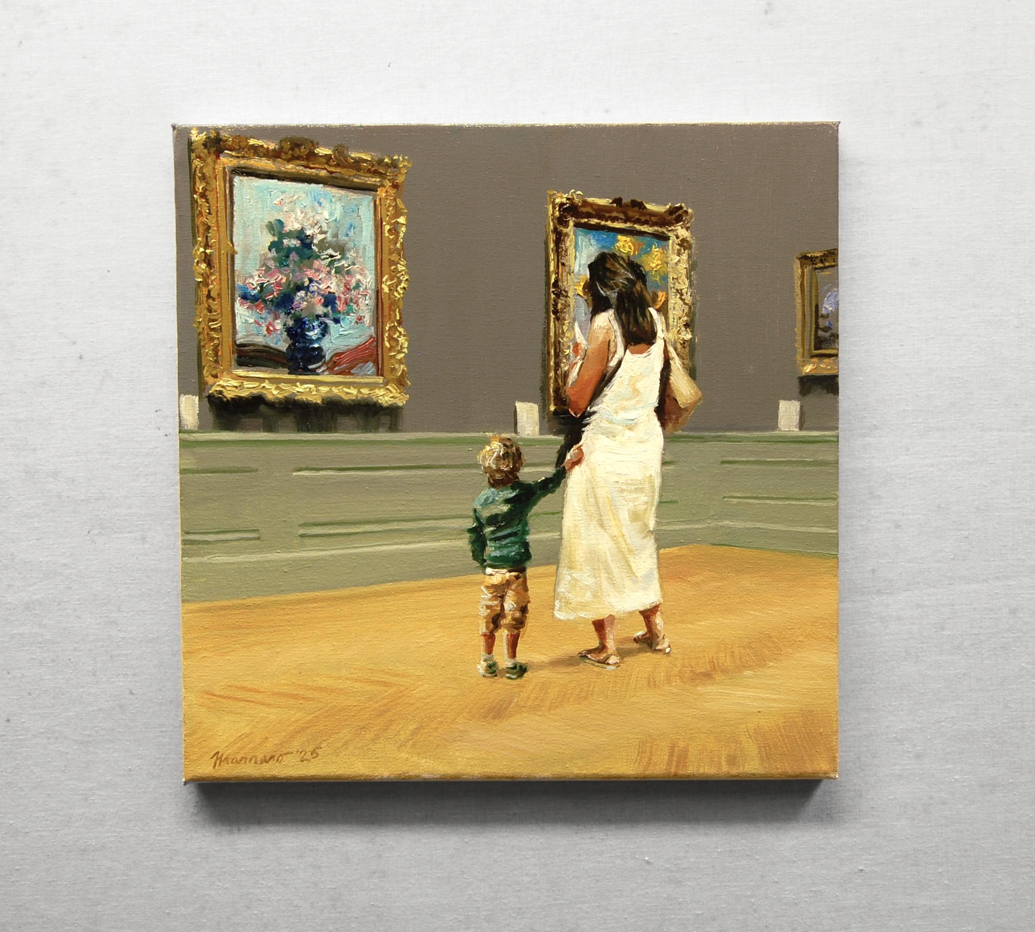 <p>Artist Comments<br>A mother and child deeply examine the paintings in the impressionist galleries at the Metropolitan Museum of Art. The subtle yet bold brushwork conveys the quiet wonder and contemplation of visitors experiencing enduring works