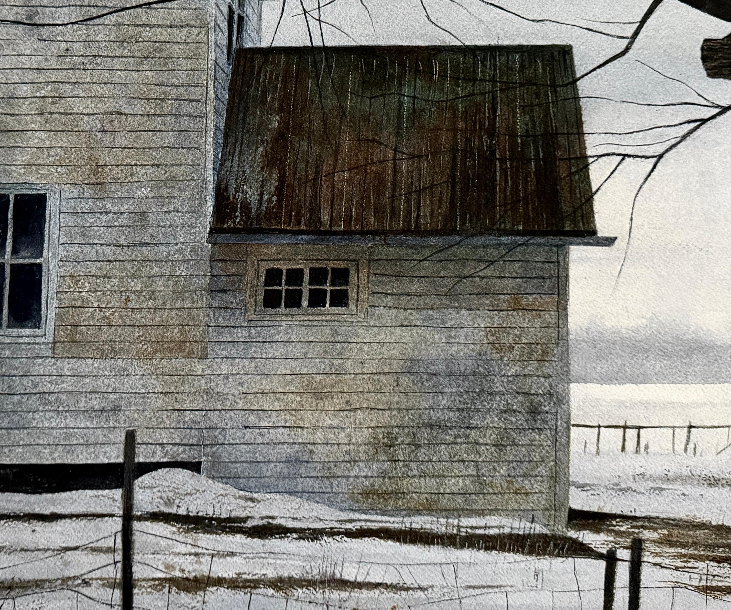 Northern Hush, peinture originale - Noir Interior Art par Vic Roschkov