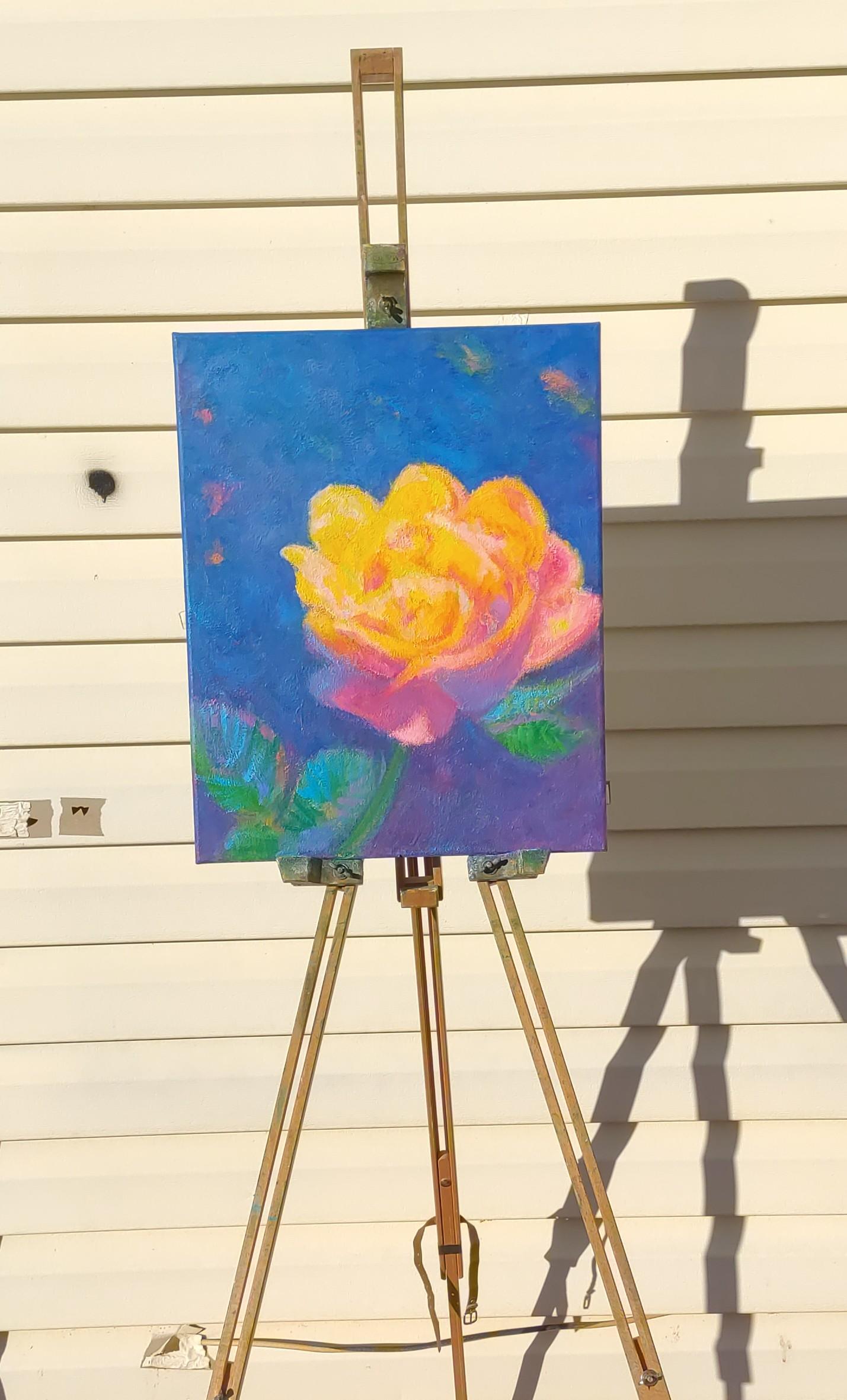 Rose jaune, peinture à l'huile - Impressionnisme Painting par Naoko Tadotsu
