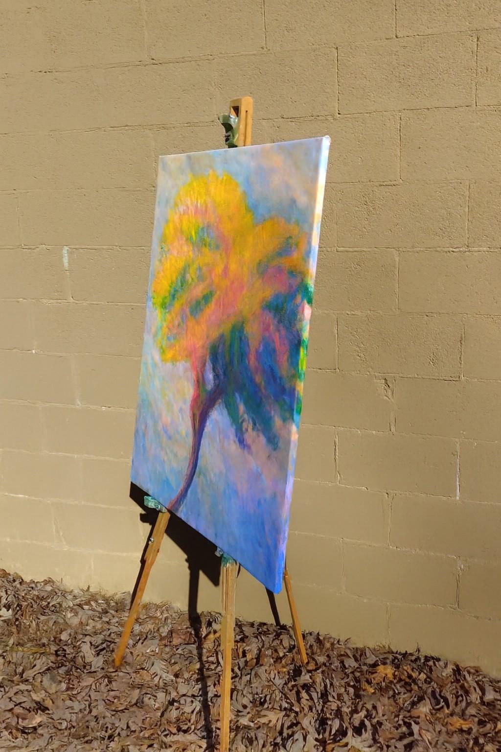 Crepe-Myrtle 2, Oil Painting - Expressionniste Art par Naoko Tadotsu