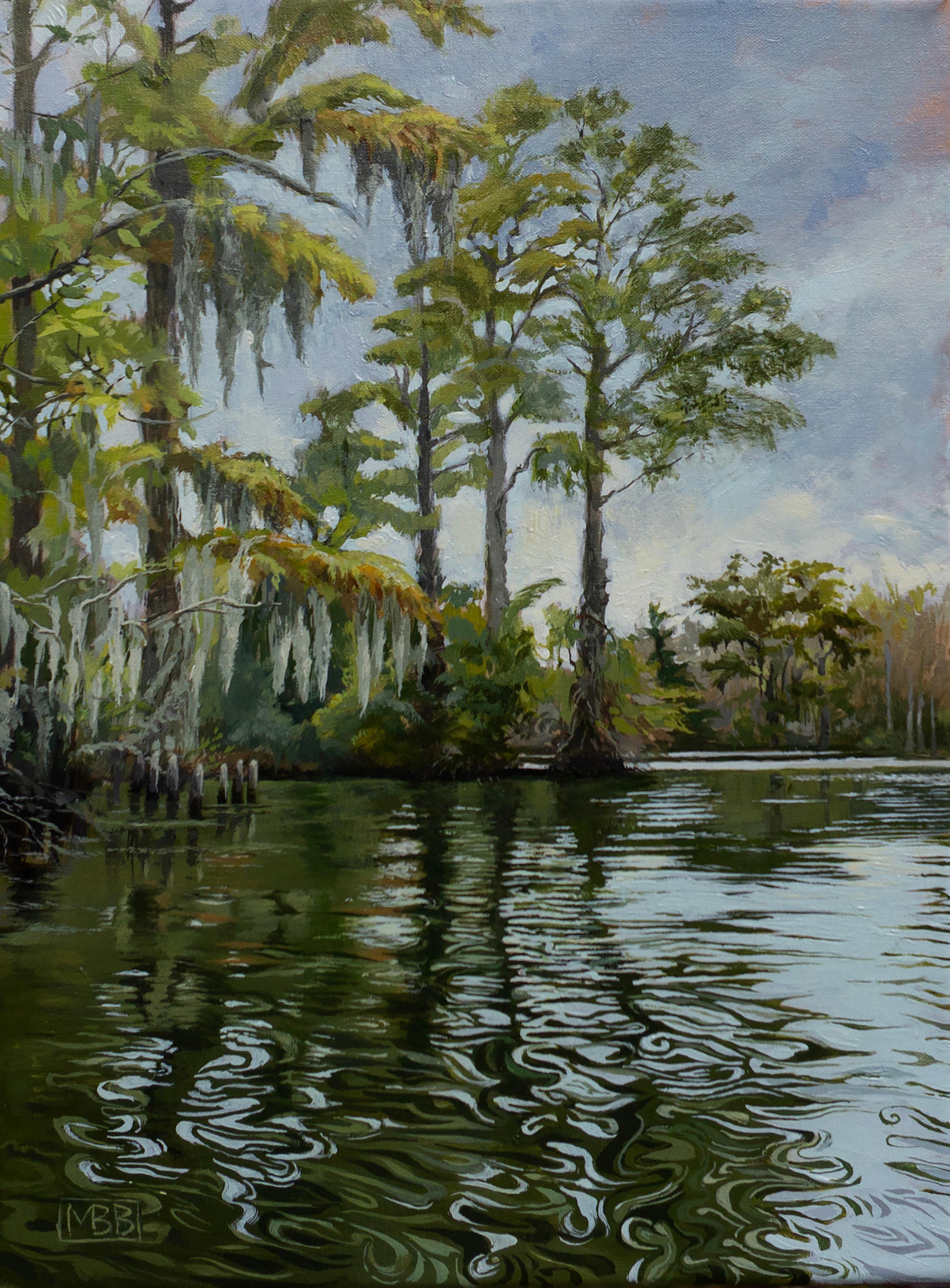 Mary Beatty-Brooks Landscape Painting - Kayaking from Edenton Bay, Original Painting