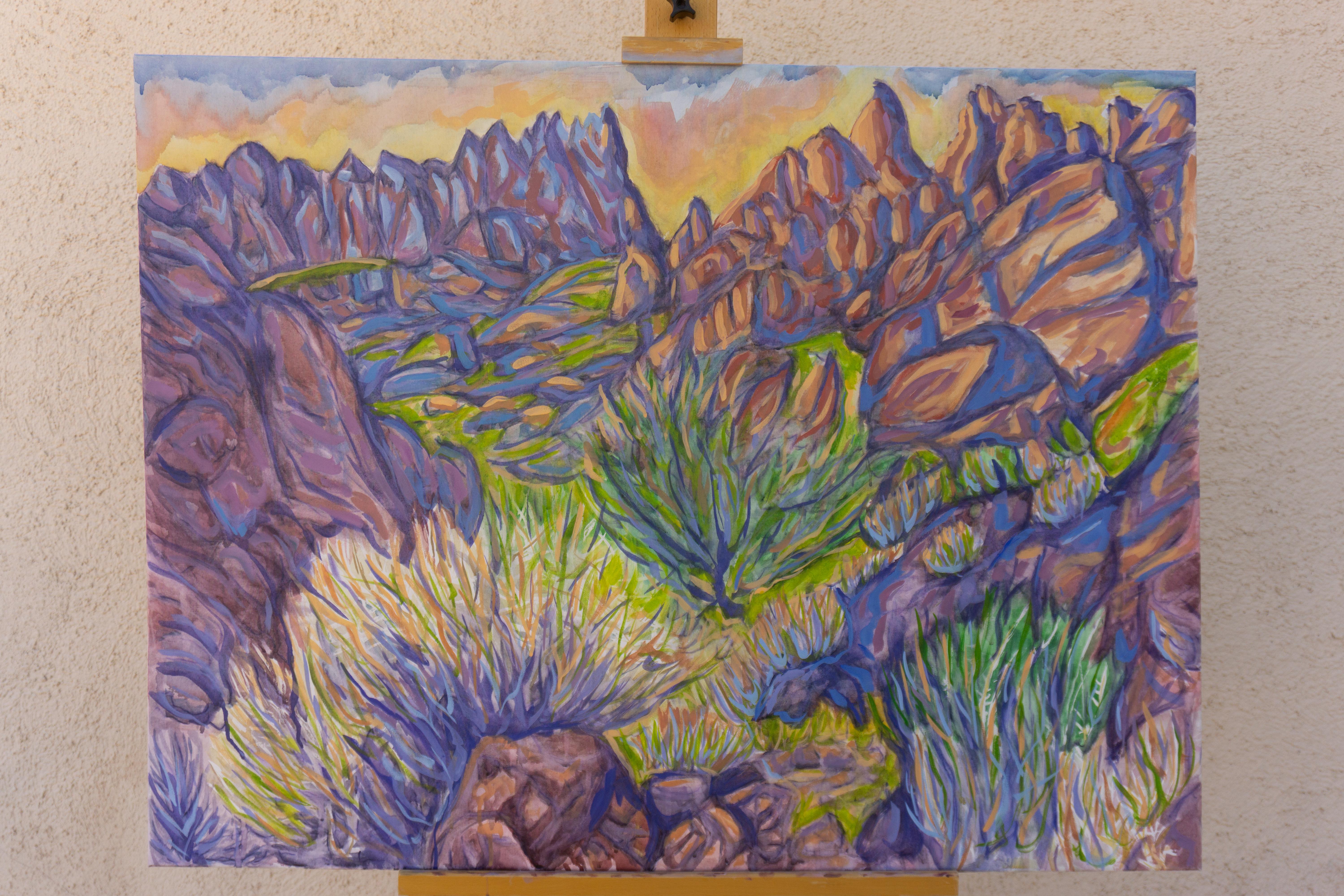 Evening in the Canyon, Original Painting - Art Impresionista de Crystal DiPietro
