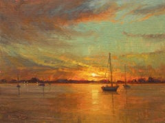 Harbor Glow, Oil Painting