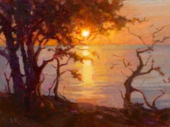 Silhouettes by Dawn’s Golden Light, Oil Painting