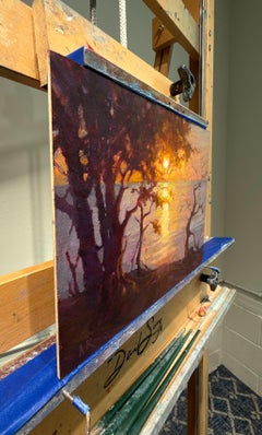 Silhouettes by Dawn’s Golden Light, Oil Painting