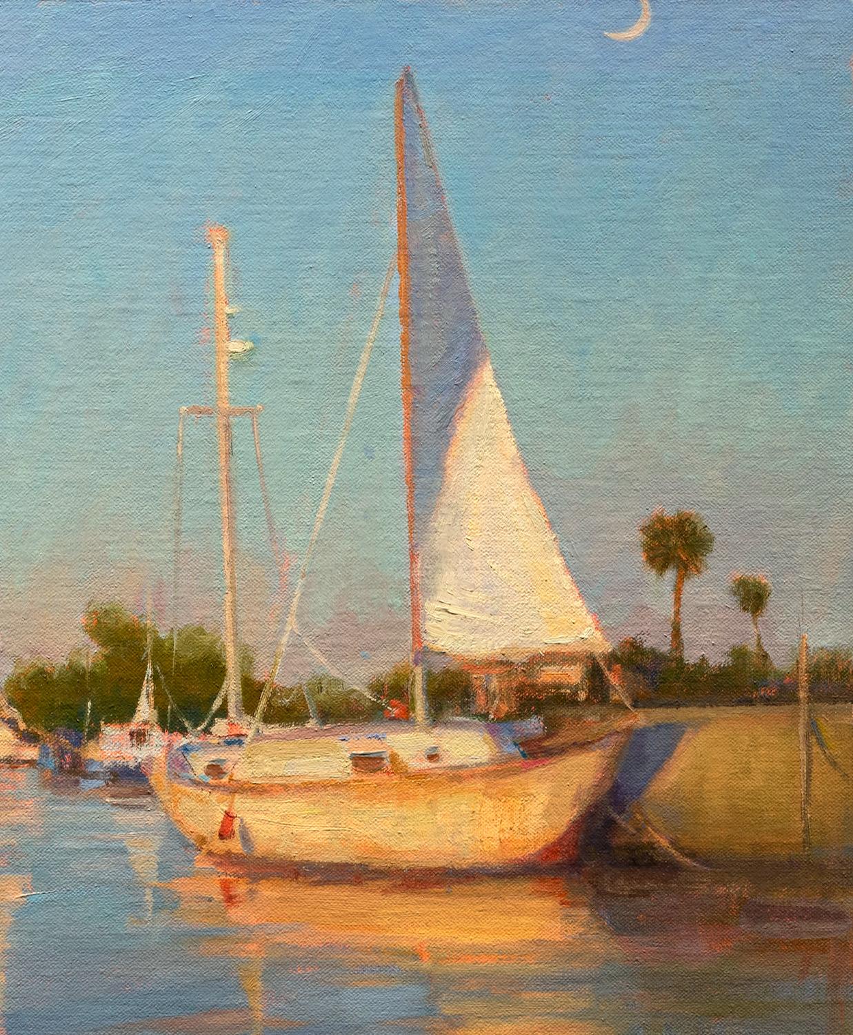 Harbor Reflections, Oil Painting