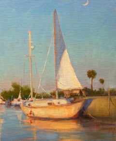Harbor Reflections, Oil Painting
