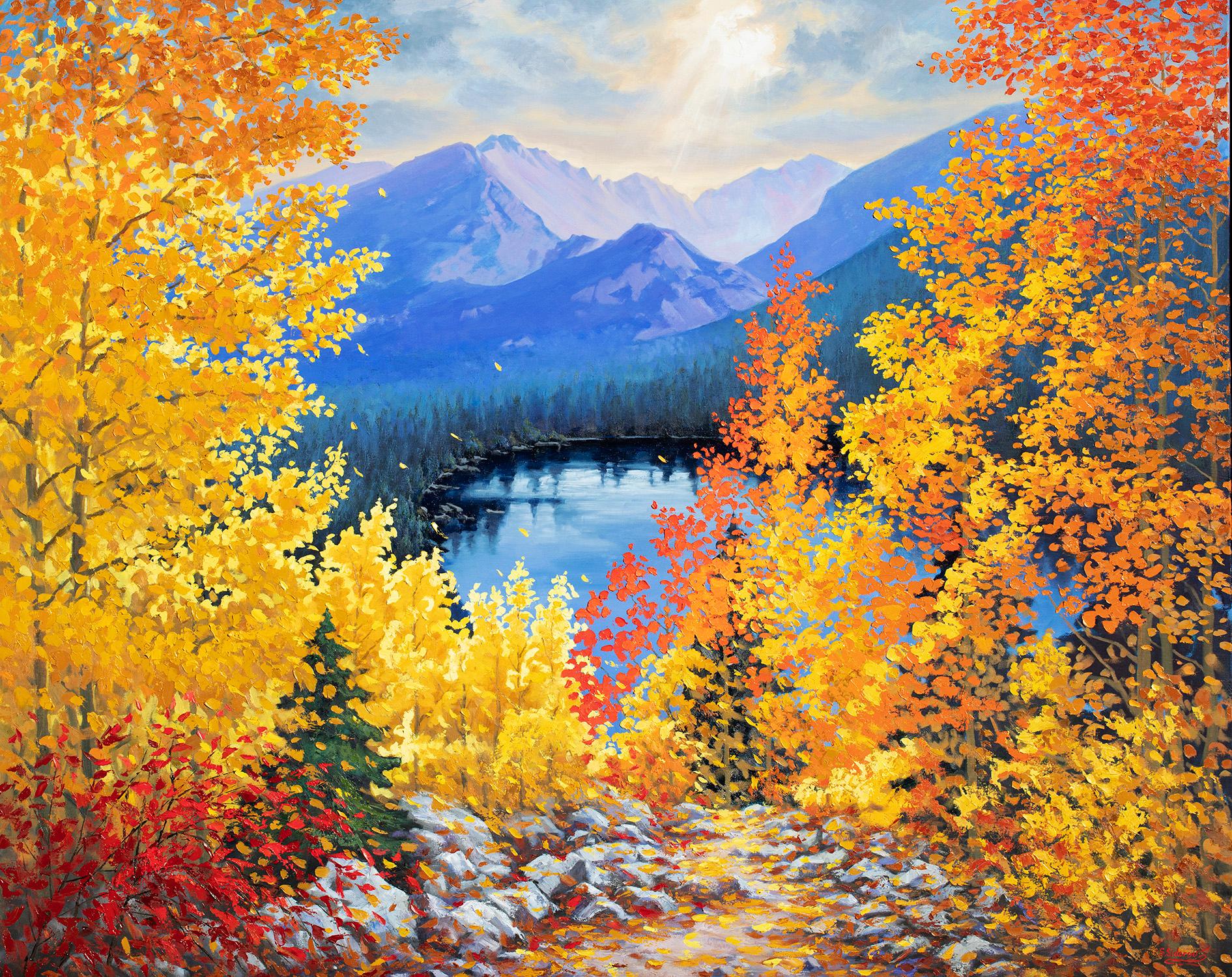 The Falling Leaves, Oil Painting - Art by Stanislav Sidorov