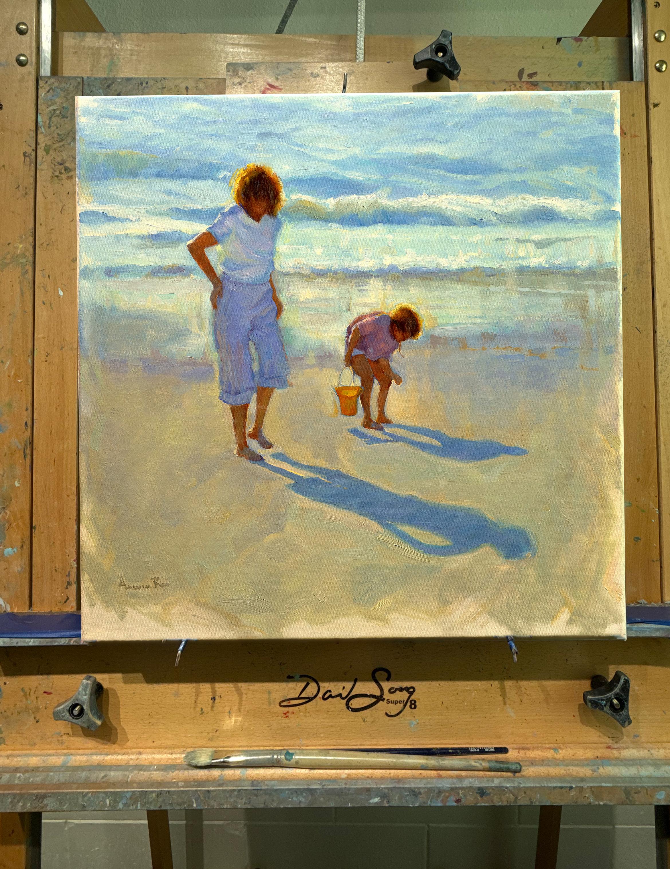 Aruna Rao - Beachcombers, Oil Painting For Sale at 1stDibs