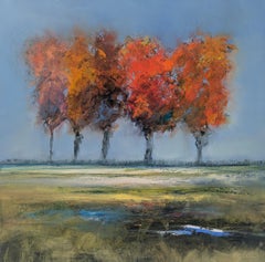 The Fence Line, Oil Painting