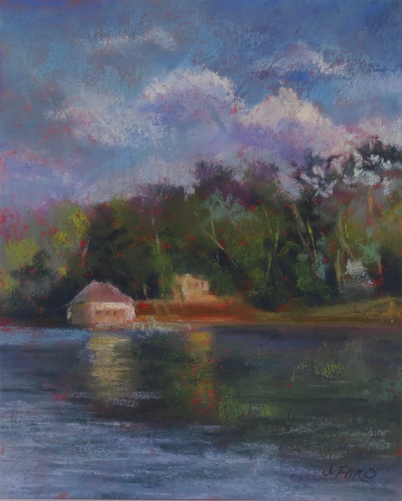 Interior Art Joanie Ford - Lake Home View, Original Painting