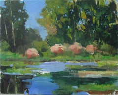 Bushes by the Pond, Original Painting