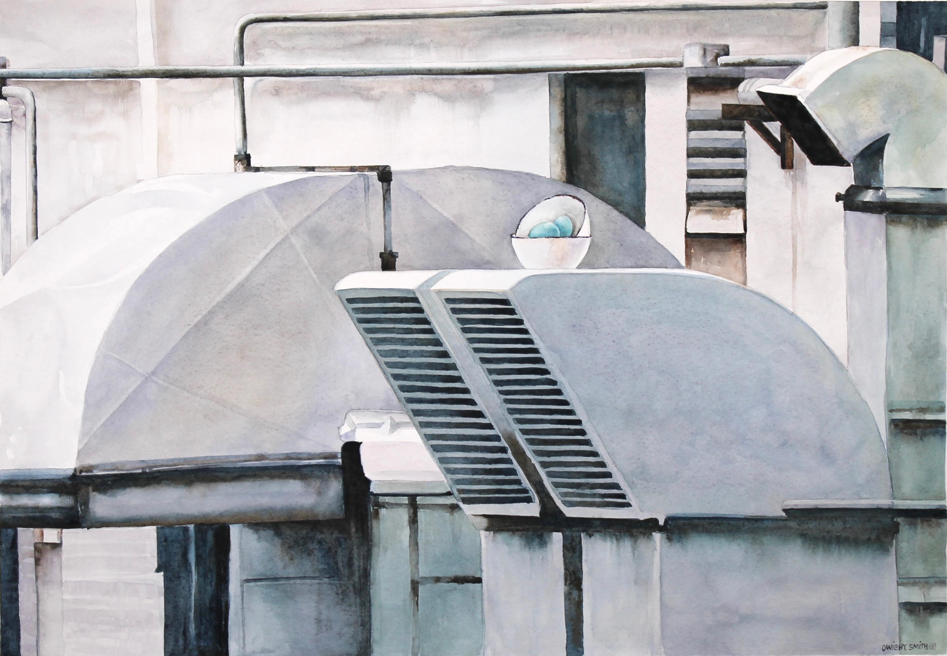 Nesting industriel, peinture originale - Art de Dwight Smith