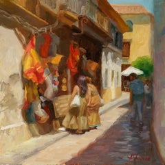 Shopping in Cordoba, Oil Painting