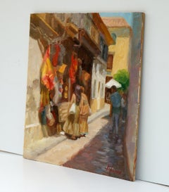 Shopping in Cordoba, Oil Painting