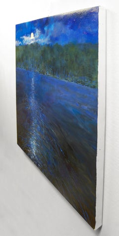 Skating in the Moonlight, Oil Painting