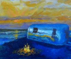 Air Stream at the Beach, Oil Painting