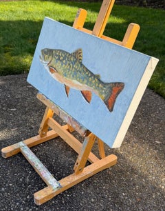 A Good Trout, Oil Painting