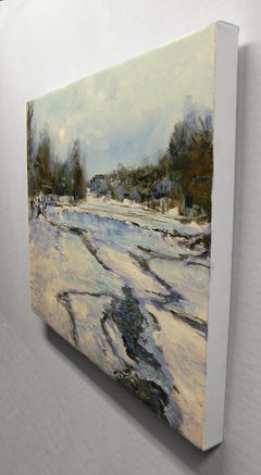 Frozen Weir on the Rockaway River, Oil Painting