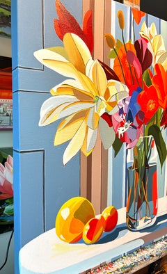 Flowers in a Glass Vase, Original Painting