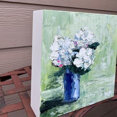 Hydrangea on Green, Oil Painting