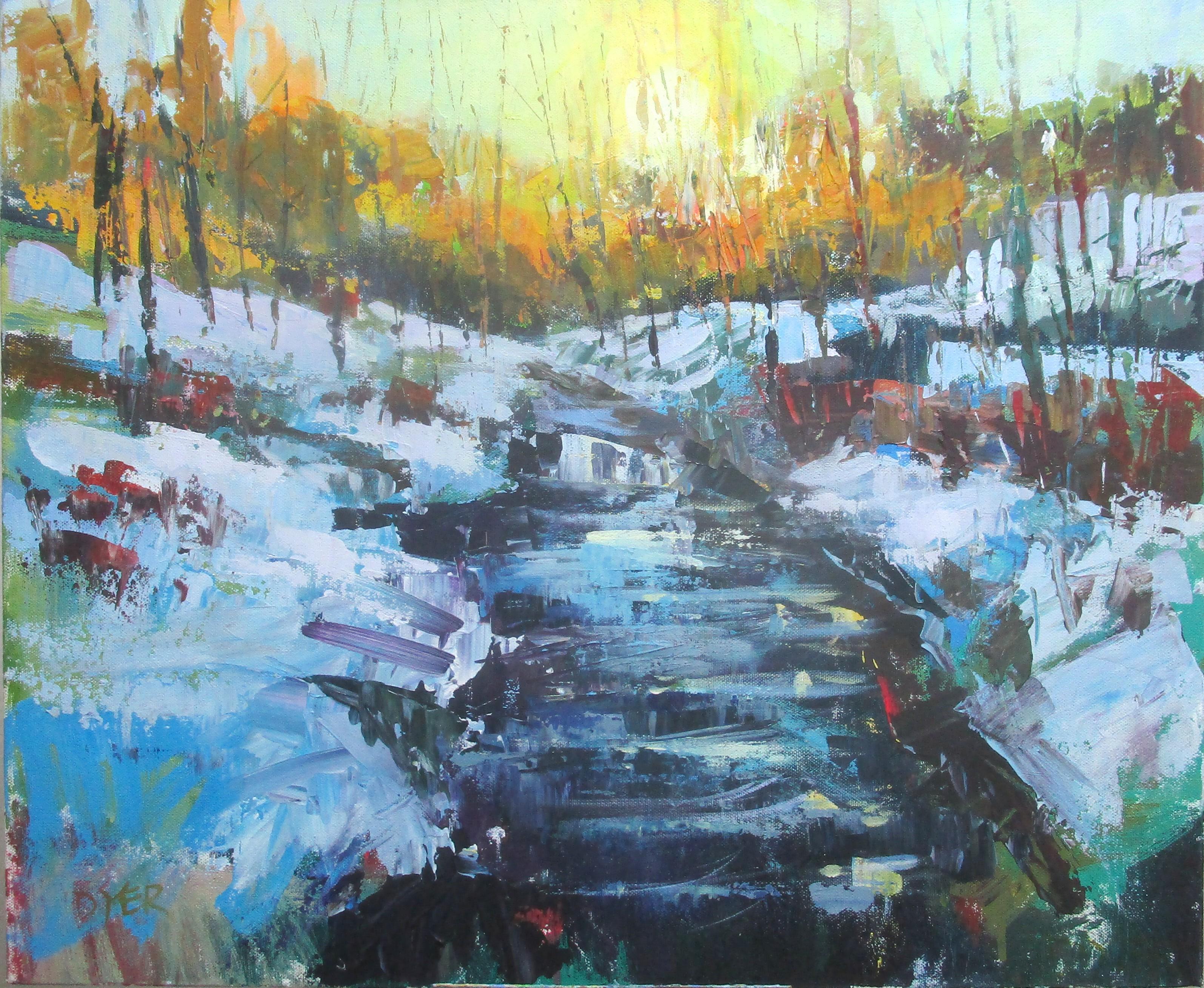 Winter Brook, Original Painting - Art by Janet Dyer