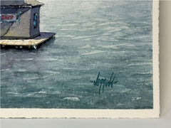 Quai flottant, Gloucester, peinture originale