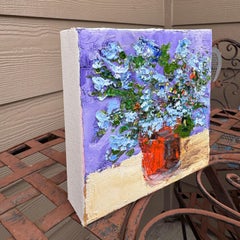 Plumbago in a Terra Cotta Flower Pot, Oil Painting