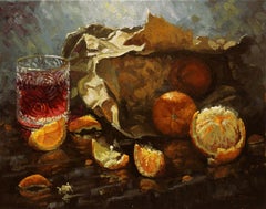 Éclat d'orange, peinture à l'huile
