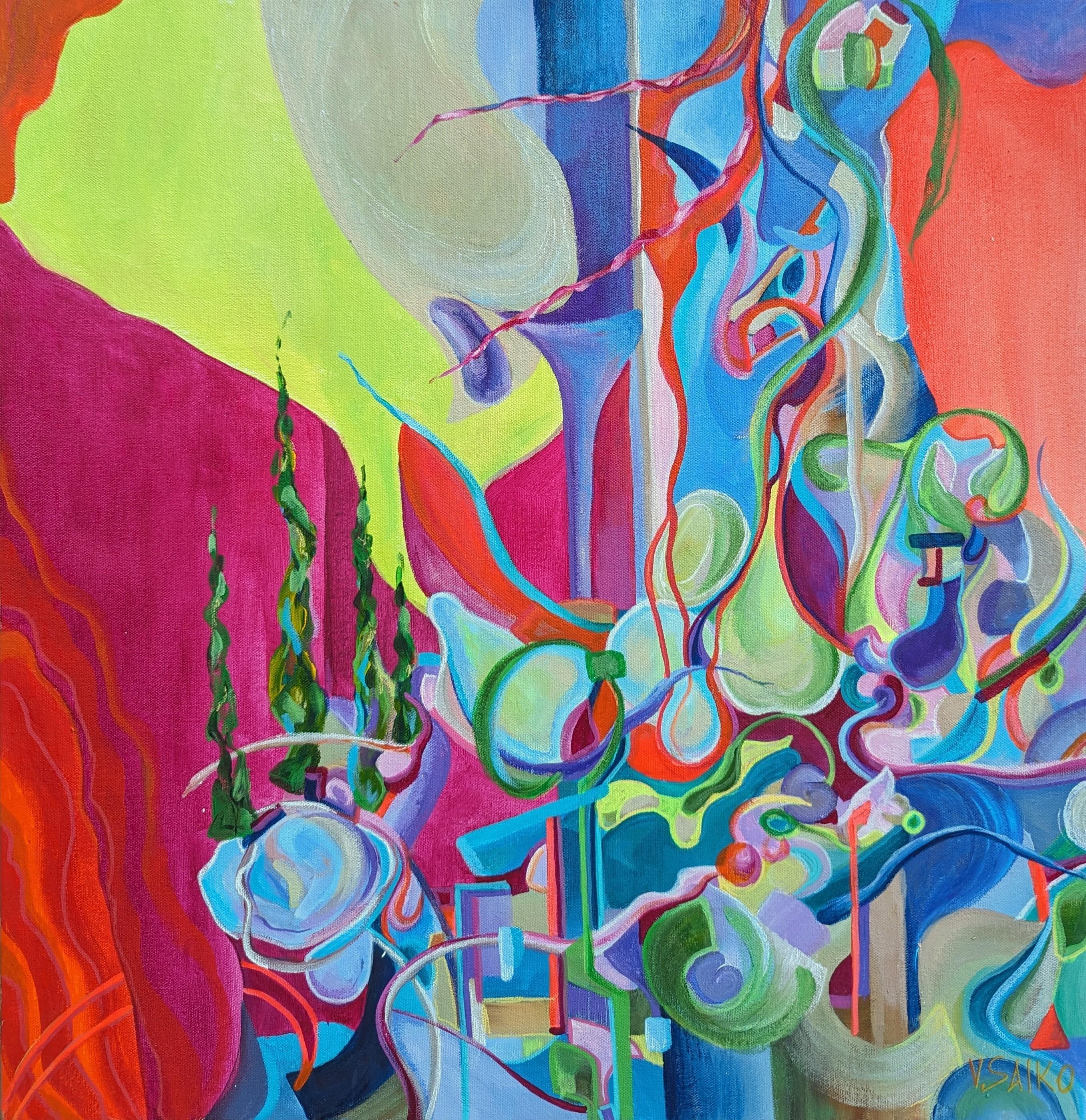 Code de création : Code 5, peinture originale - Art de Vera Saiko