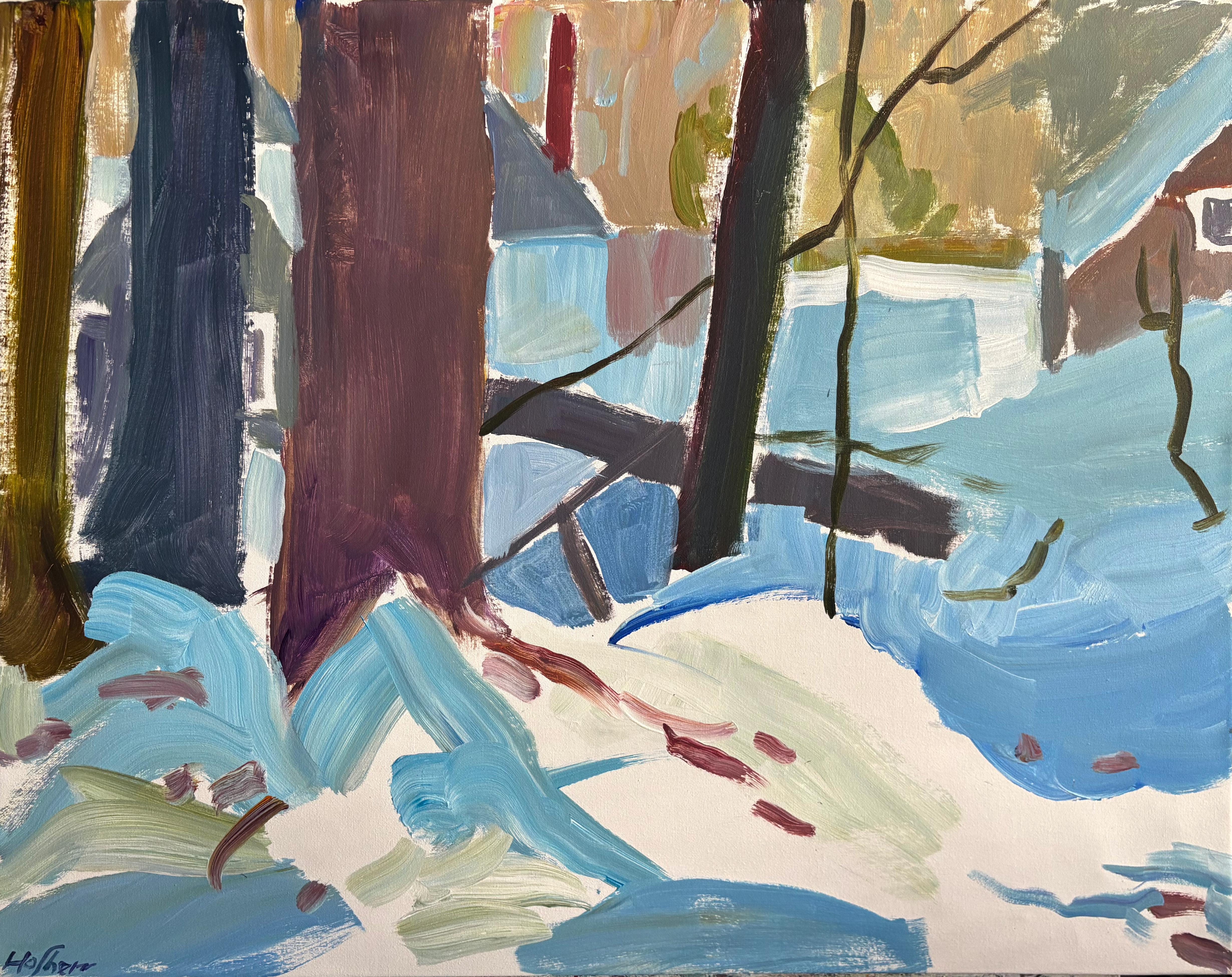 Farben des Winters, Originalgemälde – Art von Robert Hofherr
