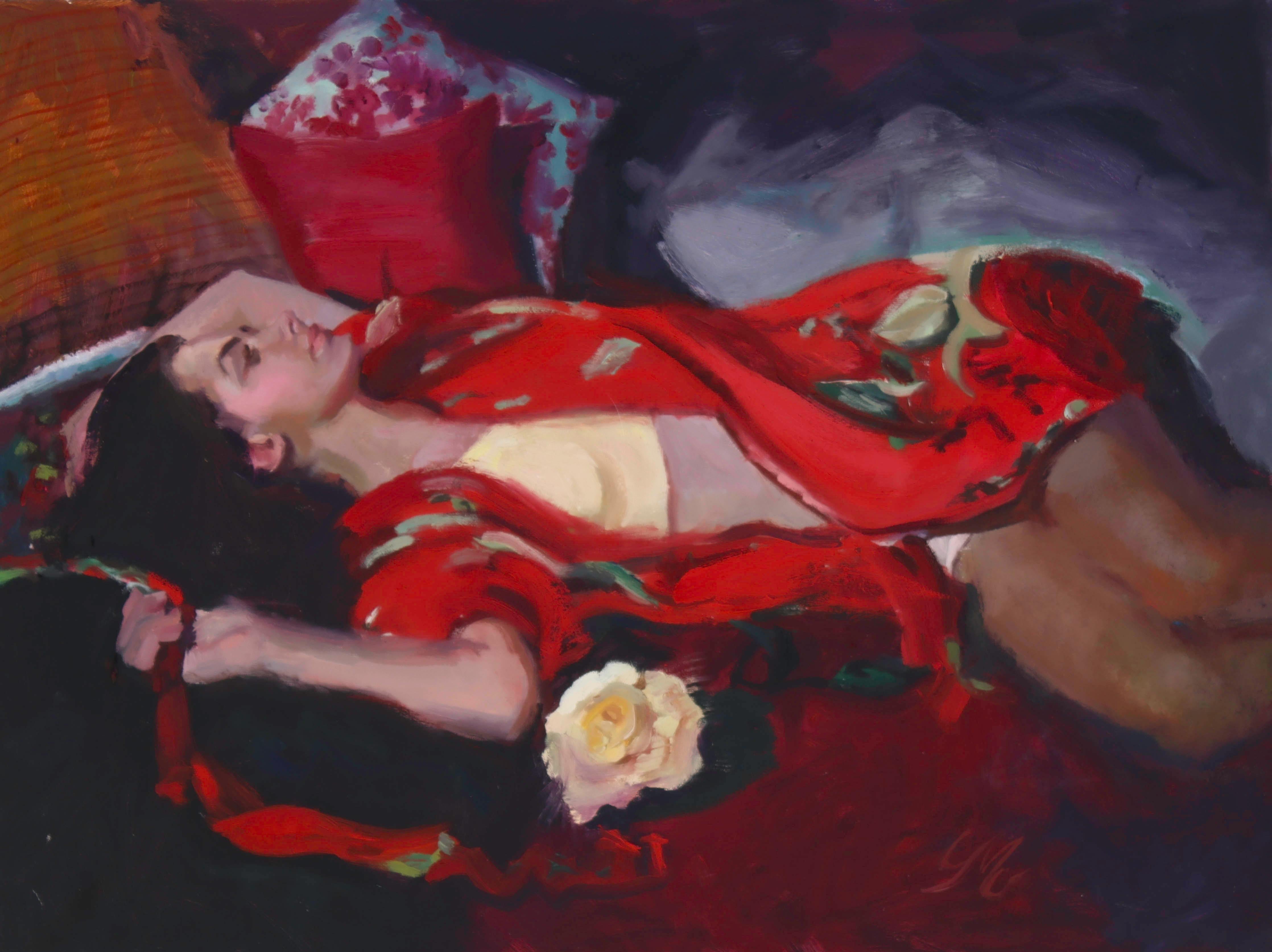 Scarlet, Oil Painting - Art by C M Cooper