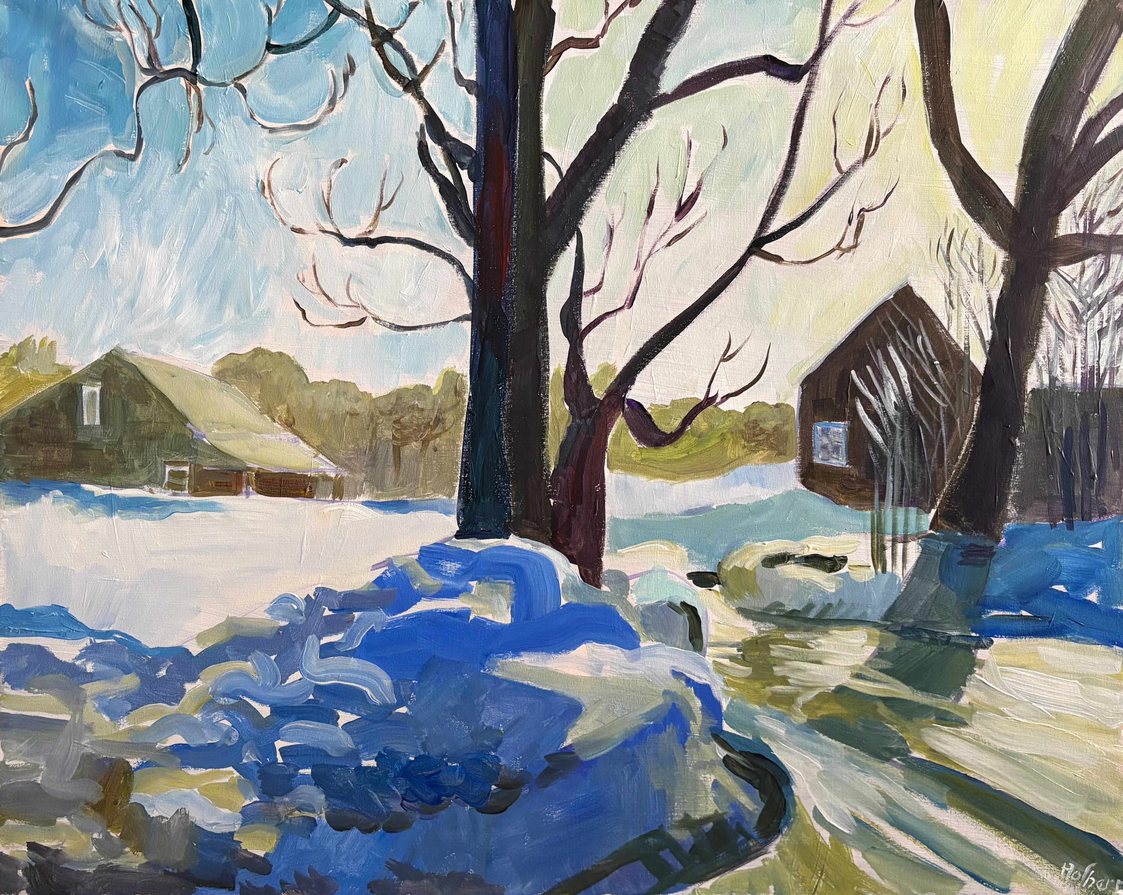 Melting Snow, Original Painting - Art by Robert Hofherr