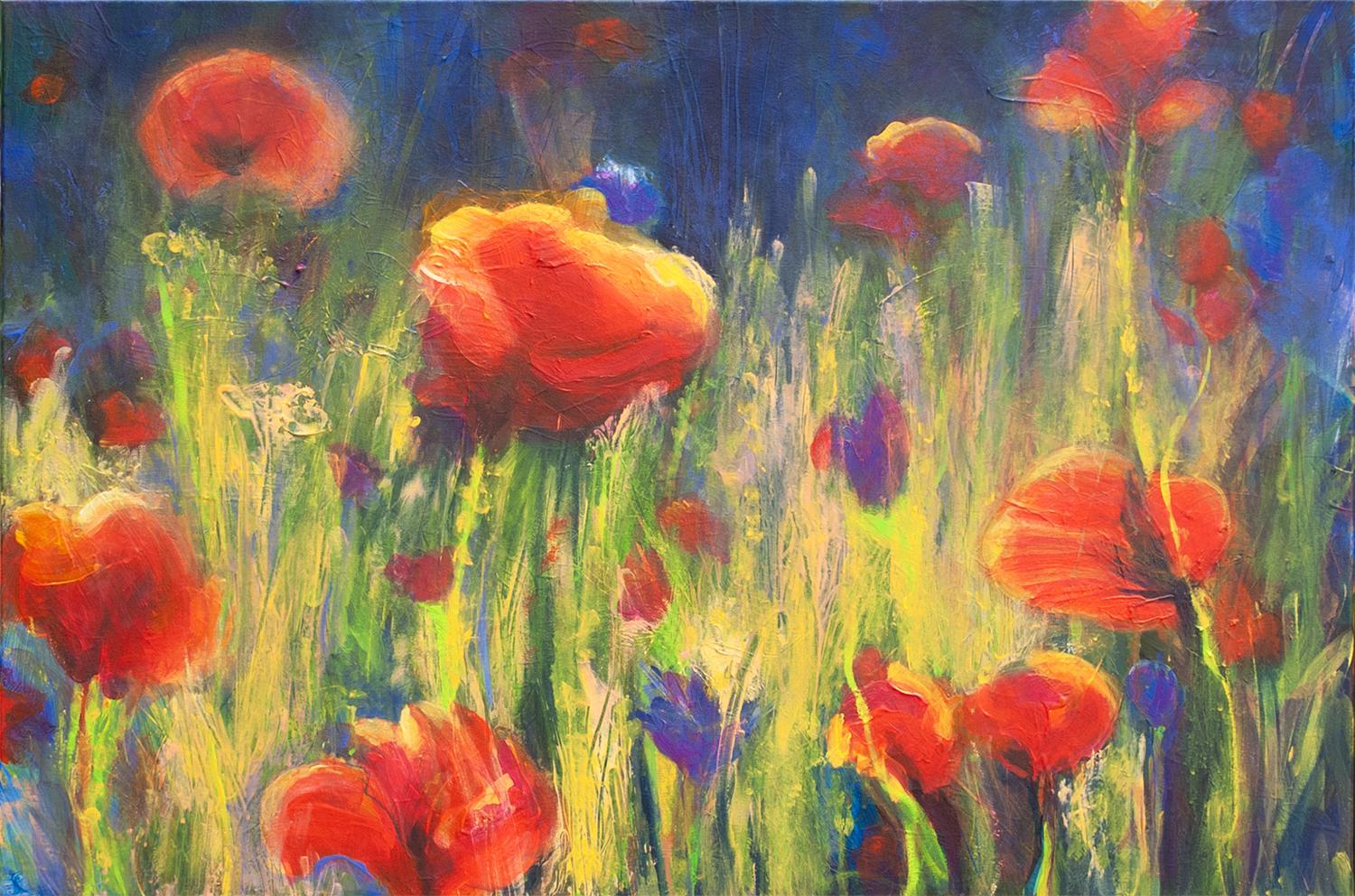 Summer's Blaze, Original Painting - Art by Ruth-Anne Siegel