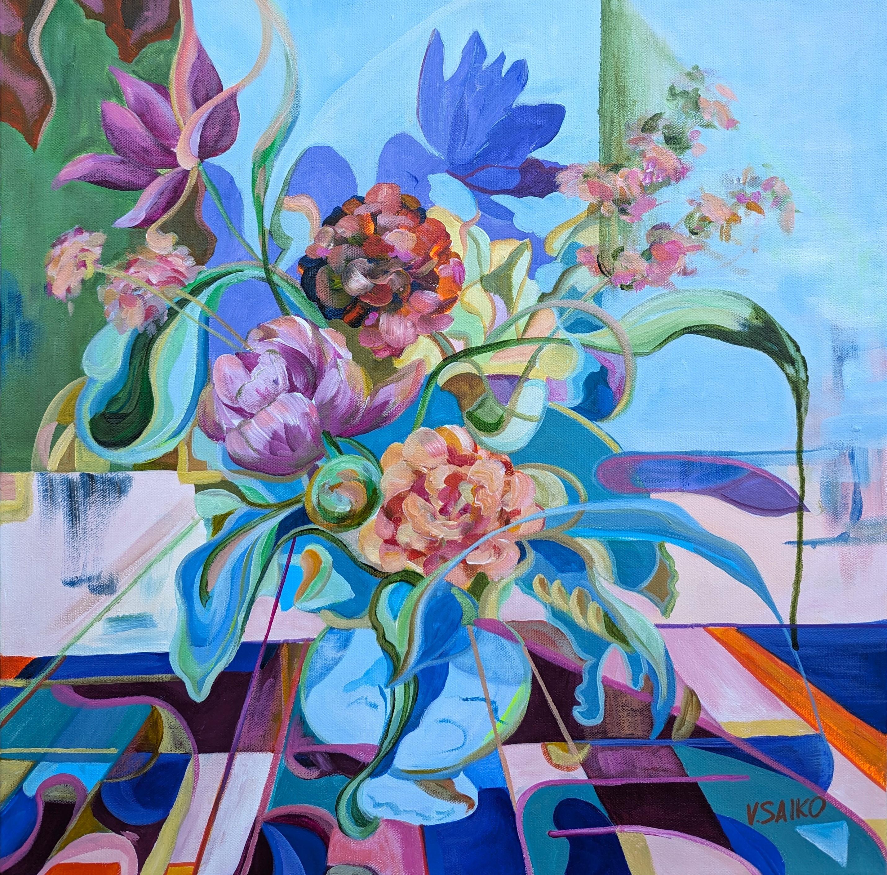 Enchanted Garden, Original Painting - Art by Vera Saiko