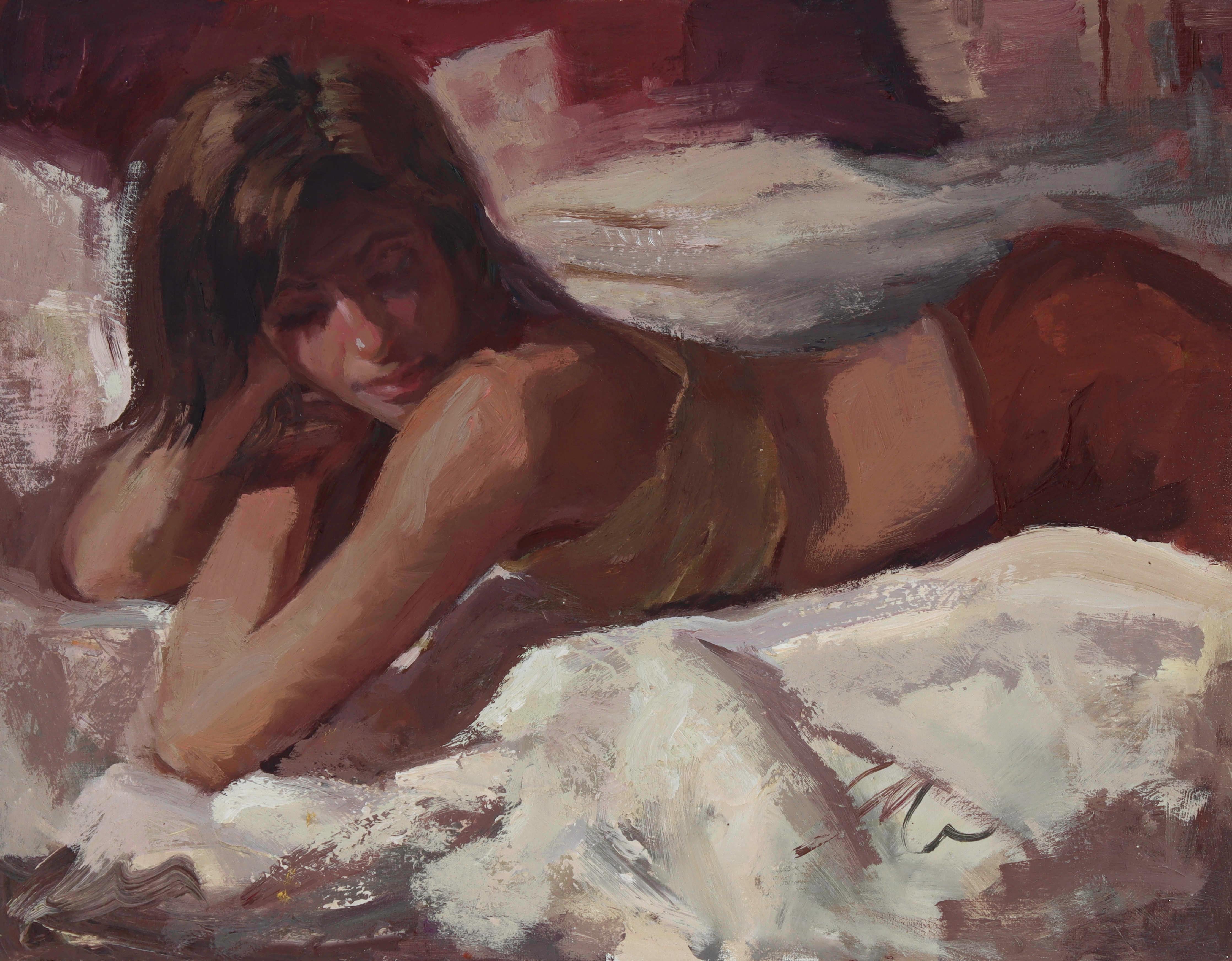 Contemplation, Oil Painting - Art by C M Cooper