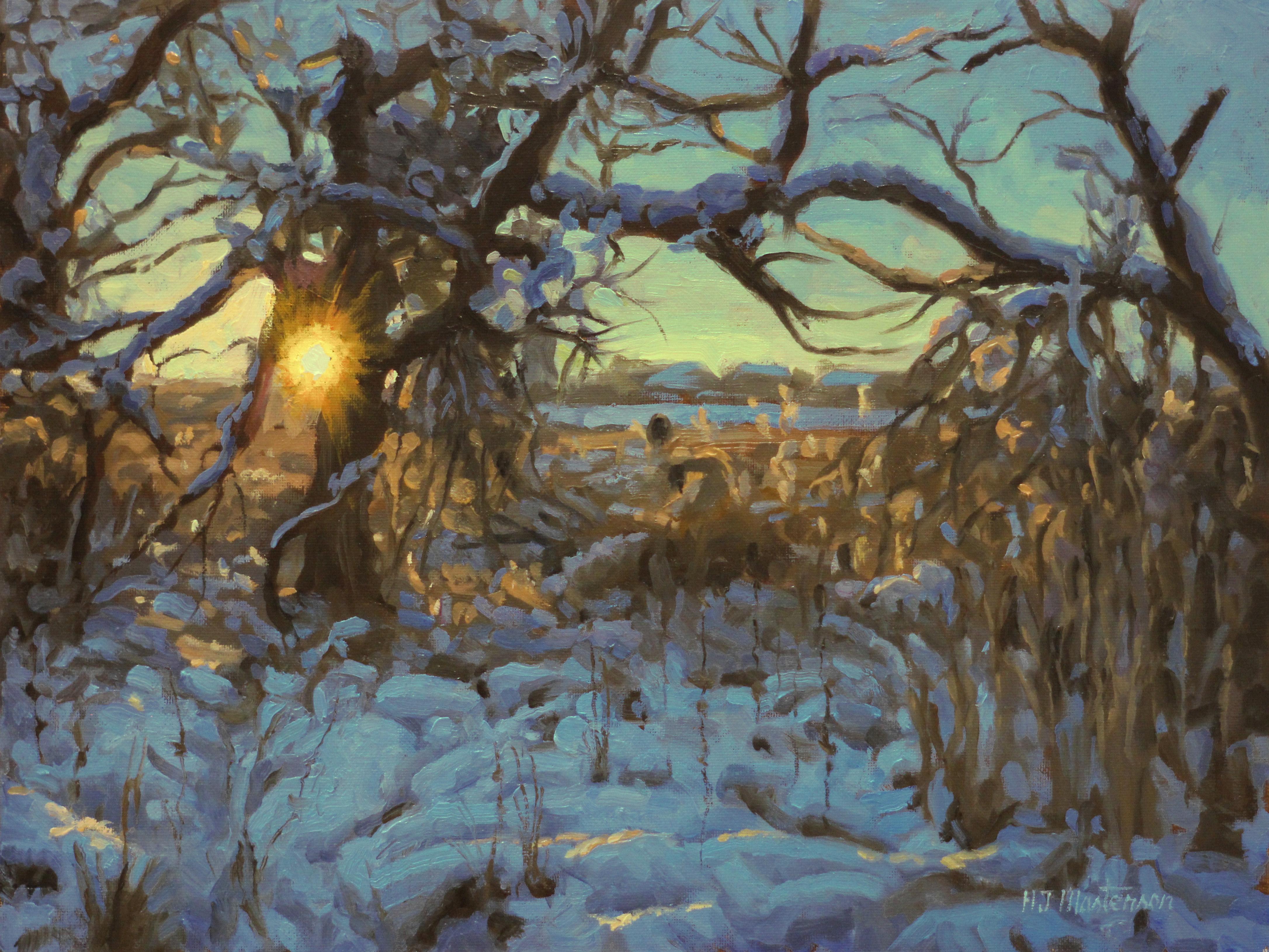 Landscape Painting de Hugh Masterson - Resplandor enredado, Pintura al óleo