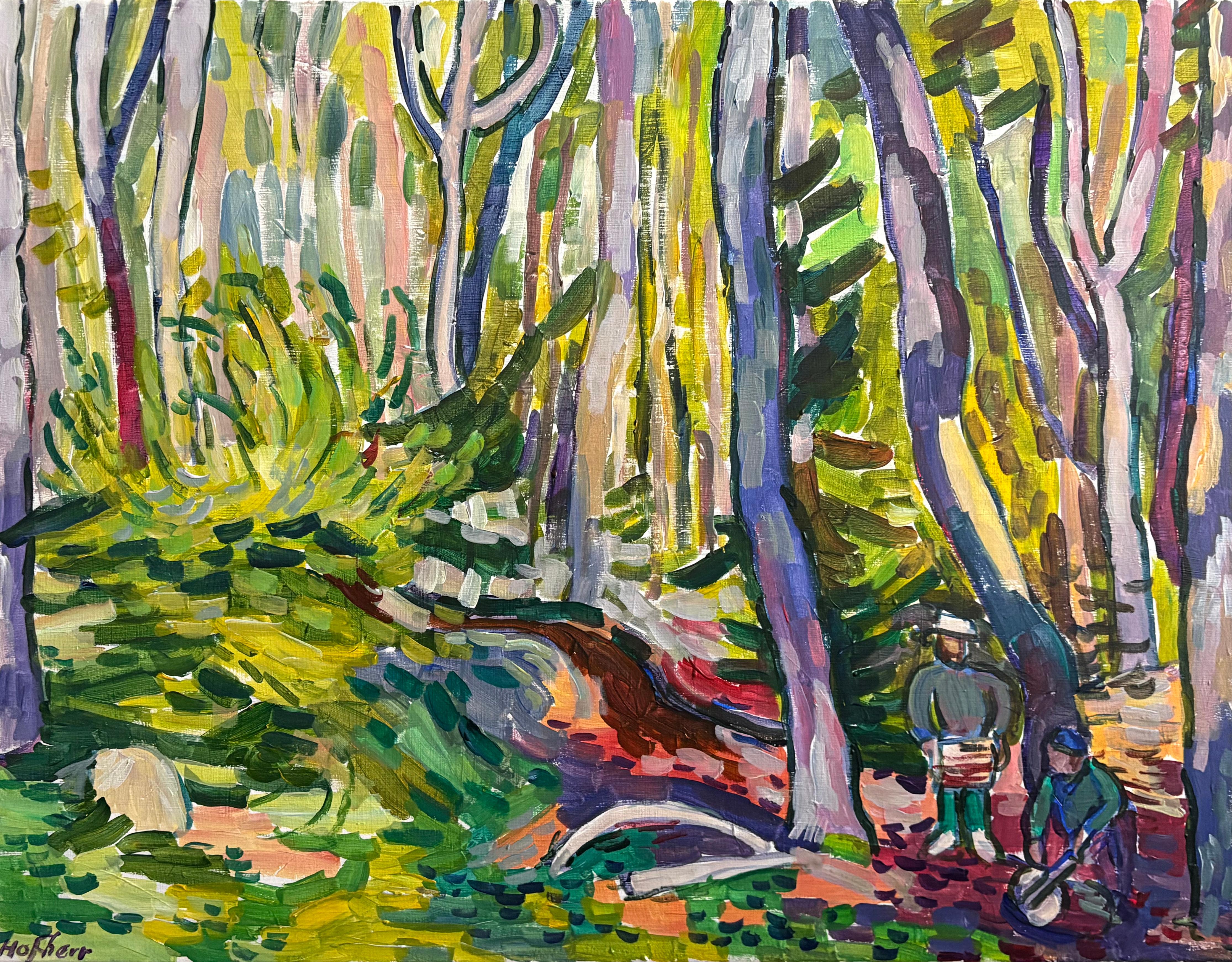 Robert Hofherr Landscape Painting - Two Woodsmen, Original Painting