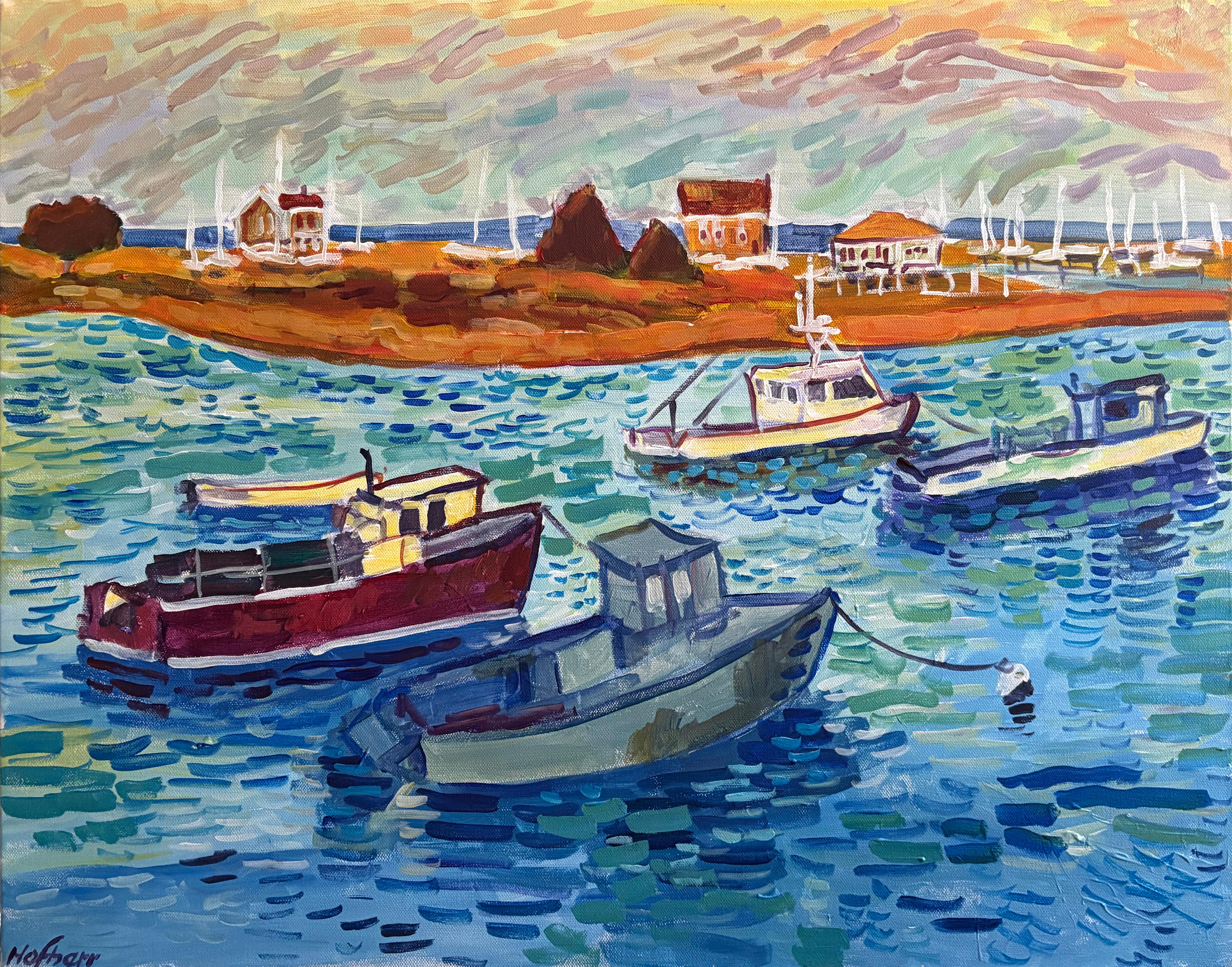 Robert Hofherr Landscape Painting - Scituate Harbor, Original Painting