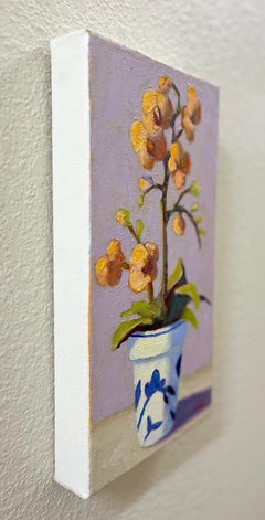 Peach Orchid, Oil Painting