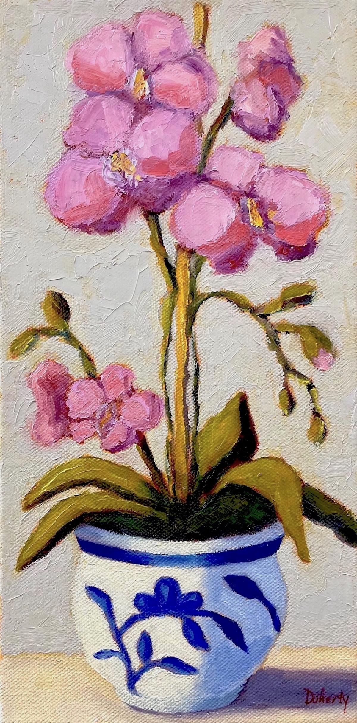 Rosa Orchidee, Ölgemälde