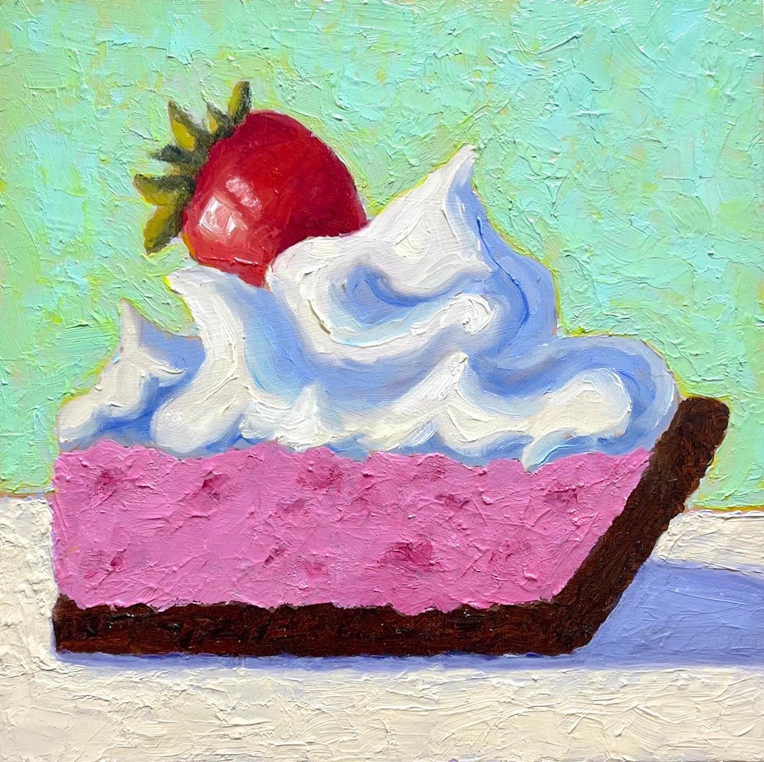 Erdbeer-Mousse-Torte, Ölgemälde – Art von Pat Doherty