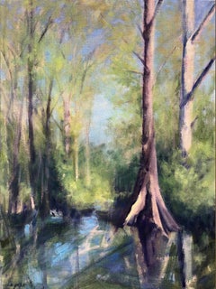 River Cypress, Spring Light, Oil Painting