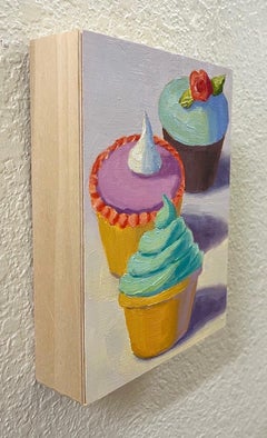 Cupcake Trio, Oil Painting