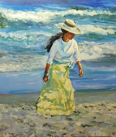La robe jaune, peinture à l'huile