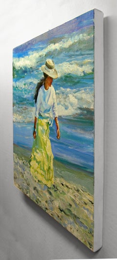 La robe jaune, peinture à l'huile
