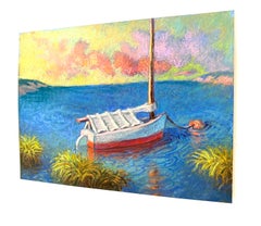 Sunrise, Framed by Seagrass, Original Painting