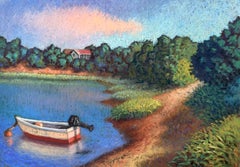Bootsanlegestelle, Town Landing, Originalgemälde