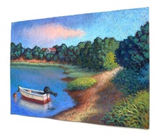 Bootsanlegestelle, Town Landing, Originalgemälde