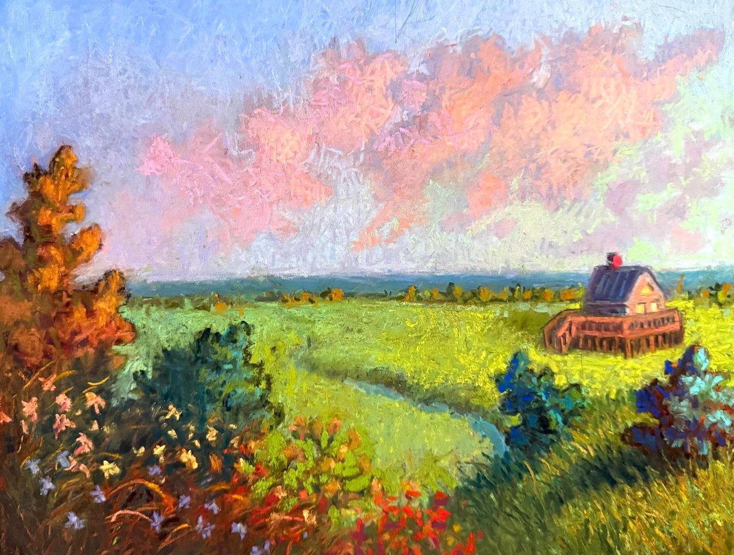 South Shore Sunset, Original Painting - Art by Jakki Kouffman